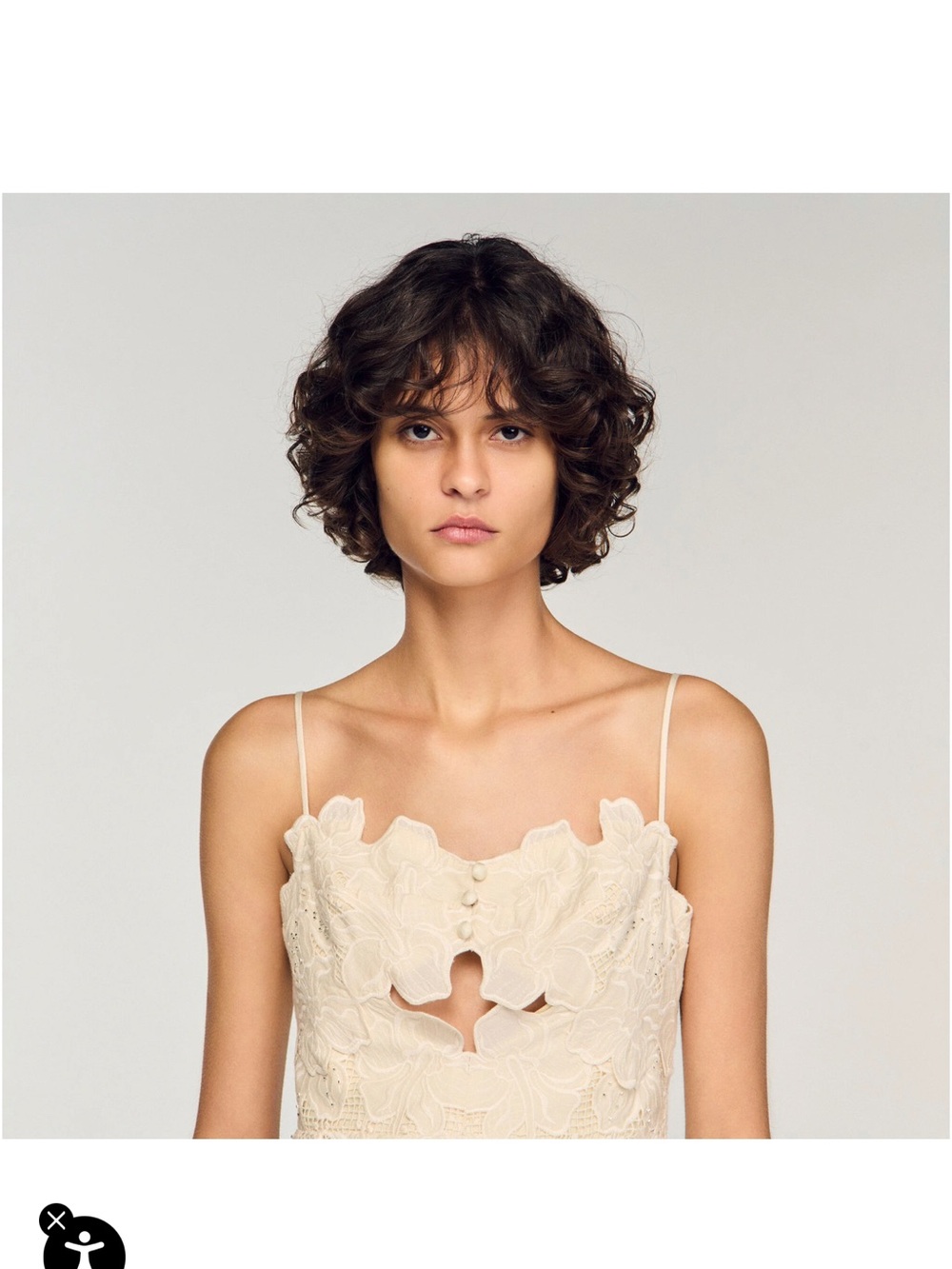 Sandro dress in ecru. Delicate lace bustier with cut out. worn once. - Picture 3 of 10